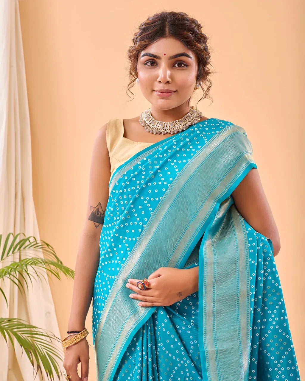 Pure Soft Designer Beautiful Bandhej Paithani Patola Silk Saree