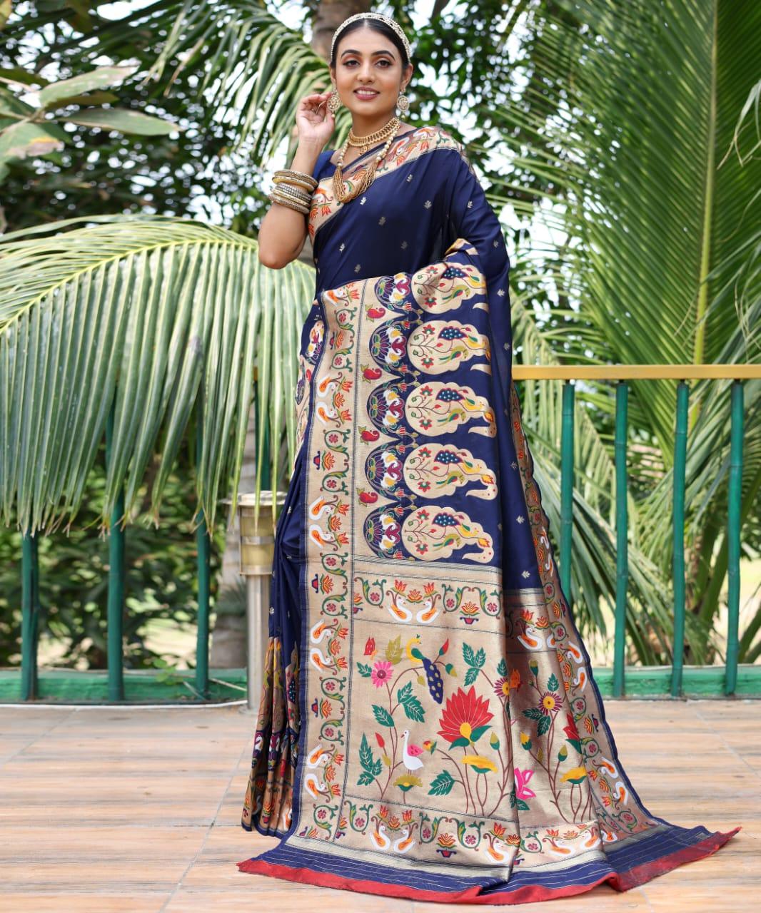 Pure Soft Designer Beautiful Gitanjali Paithani Silk Saree