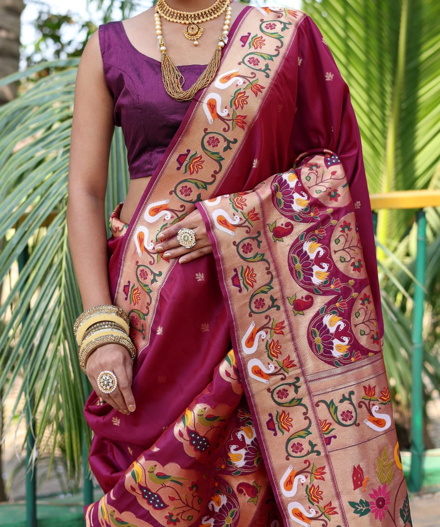 Pure Soft Designer Beautiful Gitanjali Paithani Silk Saree