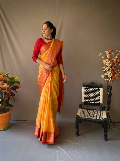 Beautiful Designer Pure Linen Chaap Saree