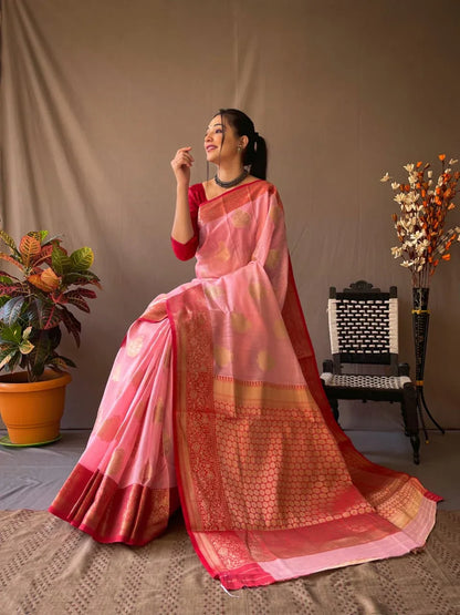 Beautiful Designer Pure Linen Chaap Saree