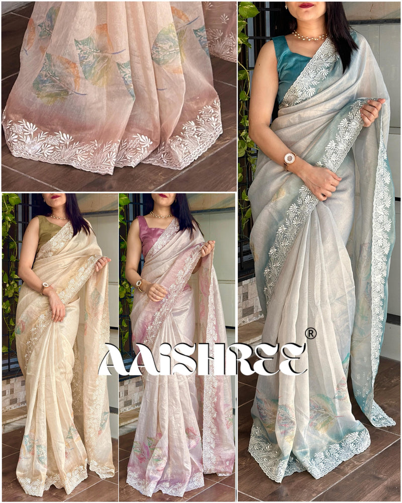 Beautiful Designer Pure Soft Organza Saree
