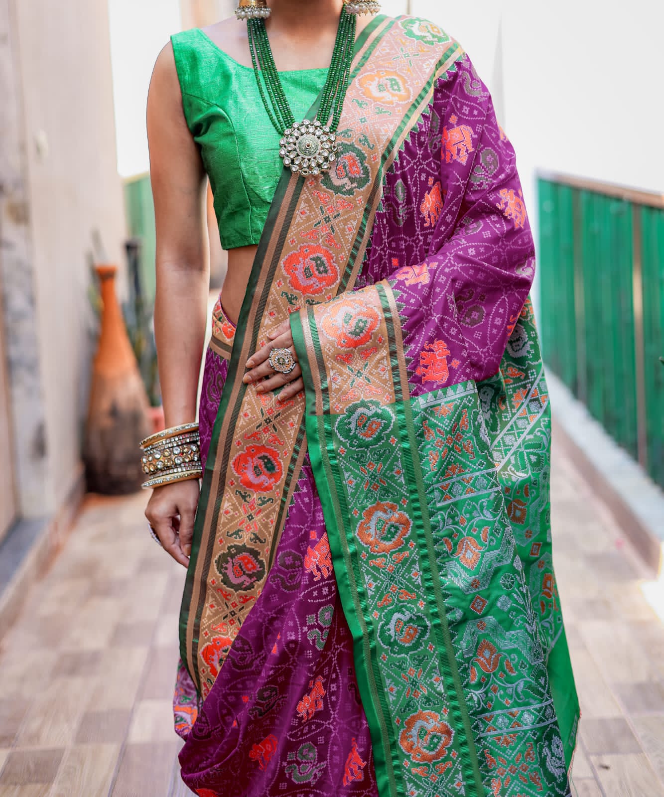 Beautiful Designer Pure Soft Rutuja Meenakari Patola Silk Saree