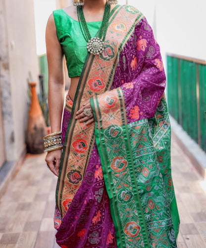 Beautiful Designer Pure Soft Rutuja Meenakari Patola Silk Saree