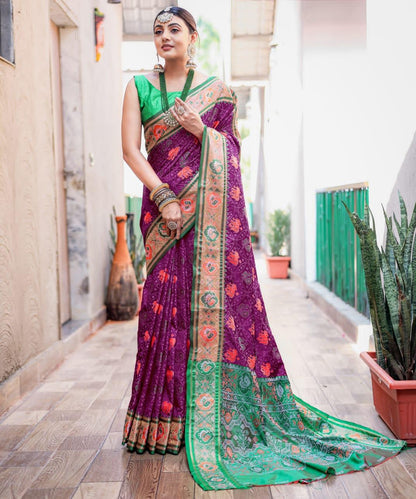 Beautiful Designer Pure Soft Rutuja Meenakari Patola Silk Saree