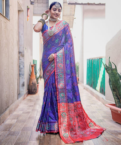 Beautiful Designer Pure Soft Rutuja Meenakari Patola Silk Saree