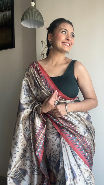 Beautiful Designer Prerna Pure Soft Silk Saree With kantha Thread Work