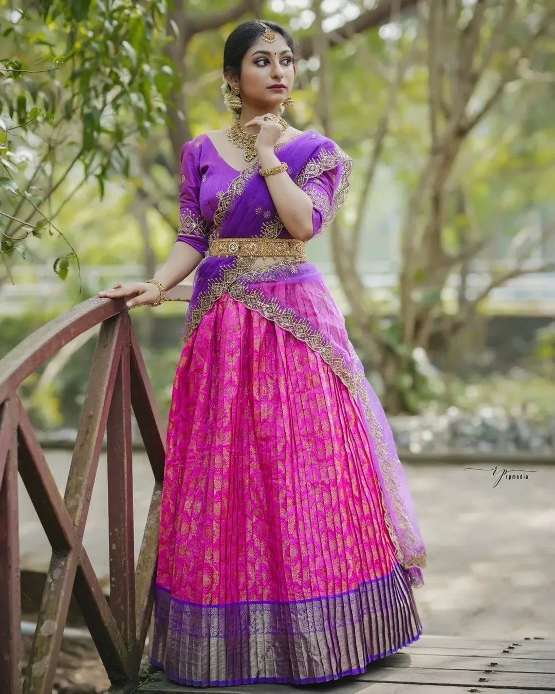 Beautiful Soft Banarasi Silk Half Saree &amp; Lehenga