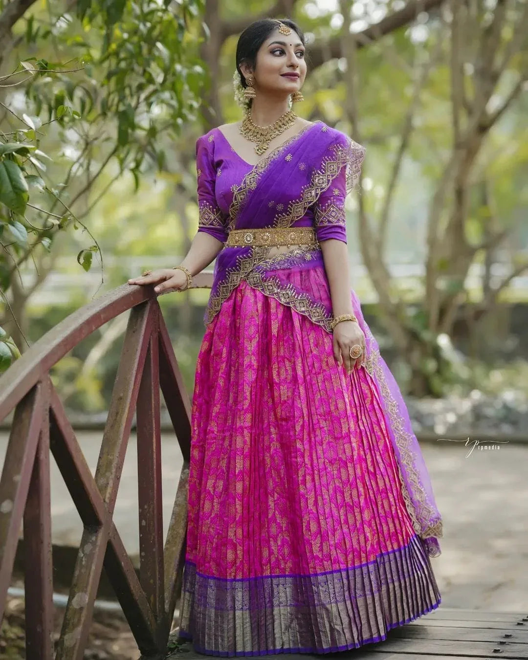 Beautiful Soft Banarasi Silk Half Saree &amp; Lehenga