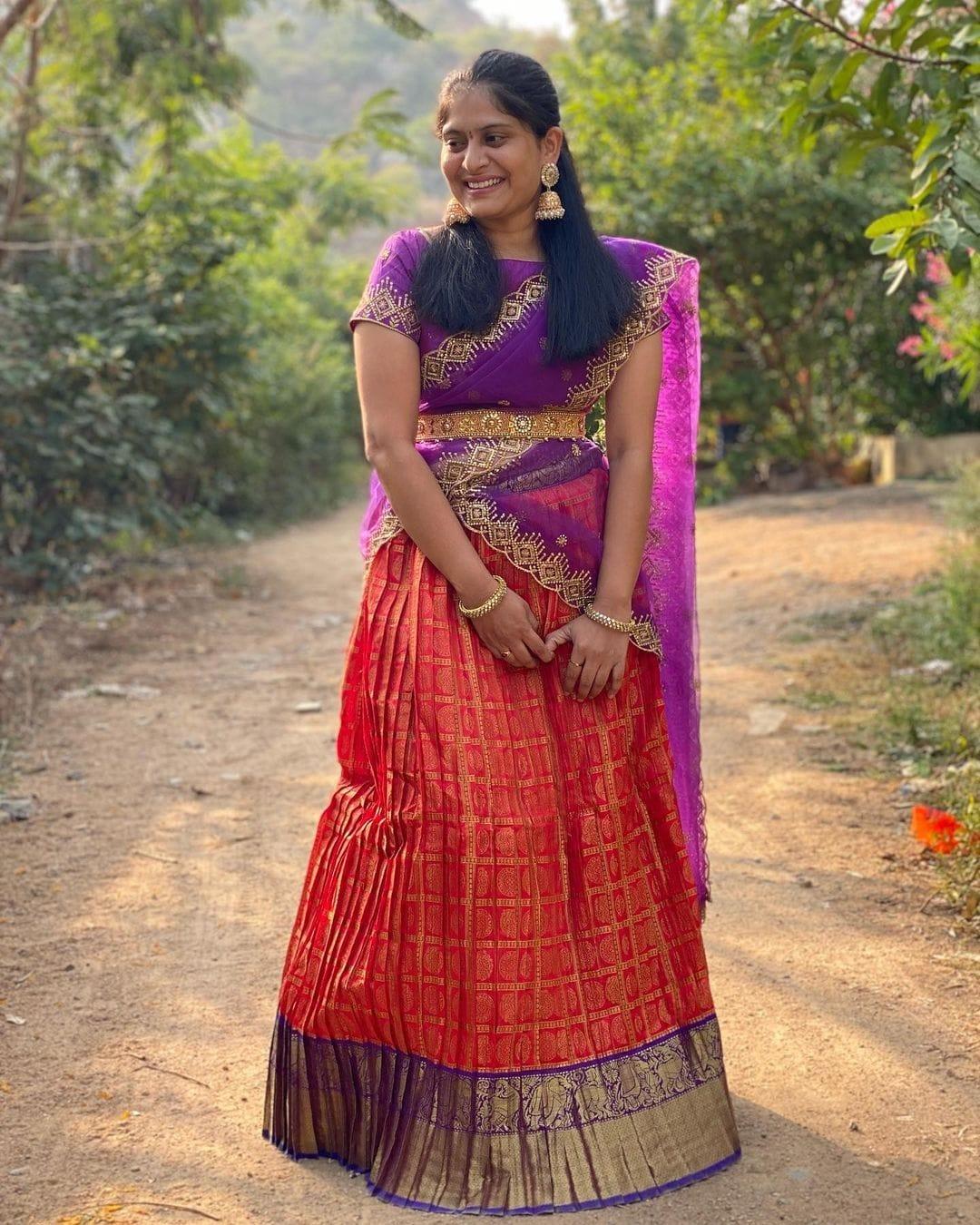 Beautiful Soft Banarasi Silk Half Saree &amp; Lehenga