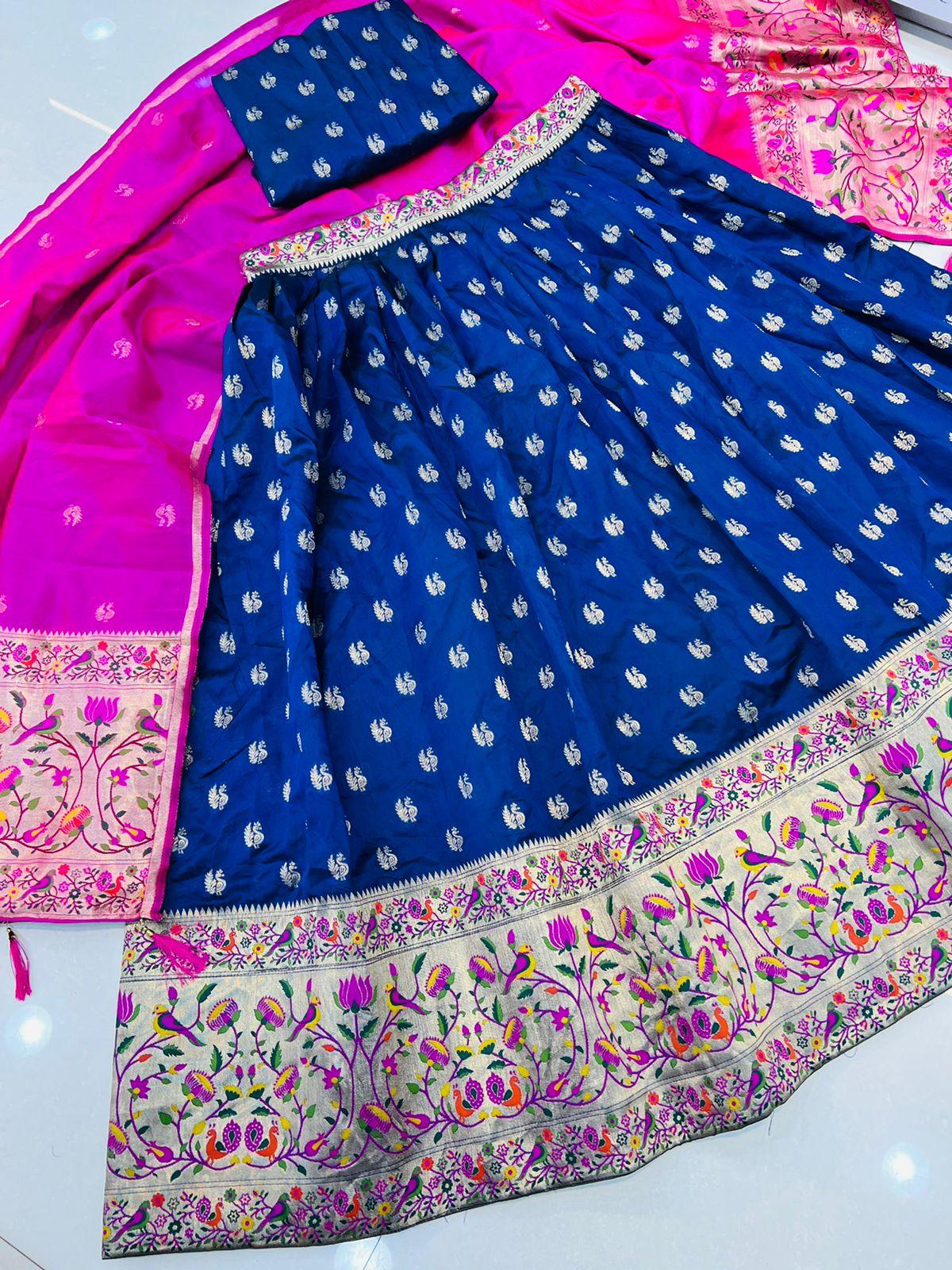 Beautiful Soft Banarasi Silk Half Saree &amp; Lehenga