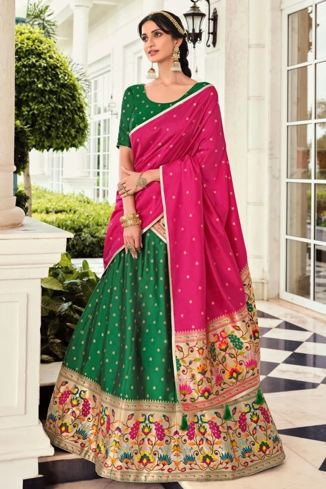 Beautiful Soft Banarasi Silk Half Saree & Lehenga