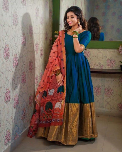 Beautiful Soft Banarasi Silk Half Saree &amp; Lehenga