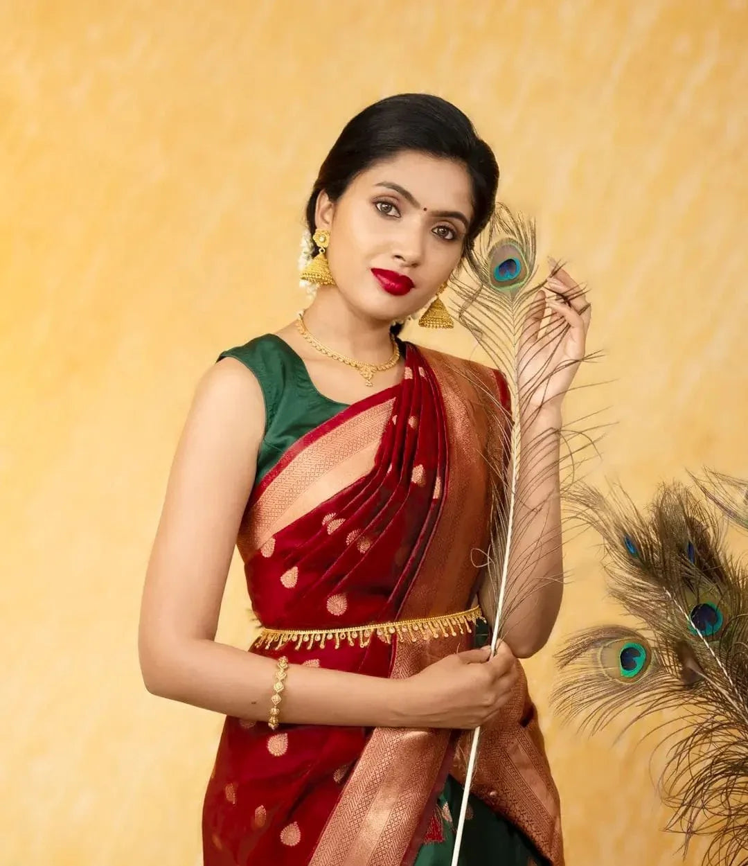 Beautiful Pure Silk Zari Half Saree &amp; Lehenga Set