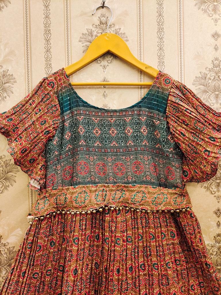 Kid's Beautiful Designer Gwon Frock & Lehenga Blouse Combo