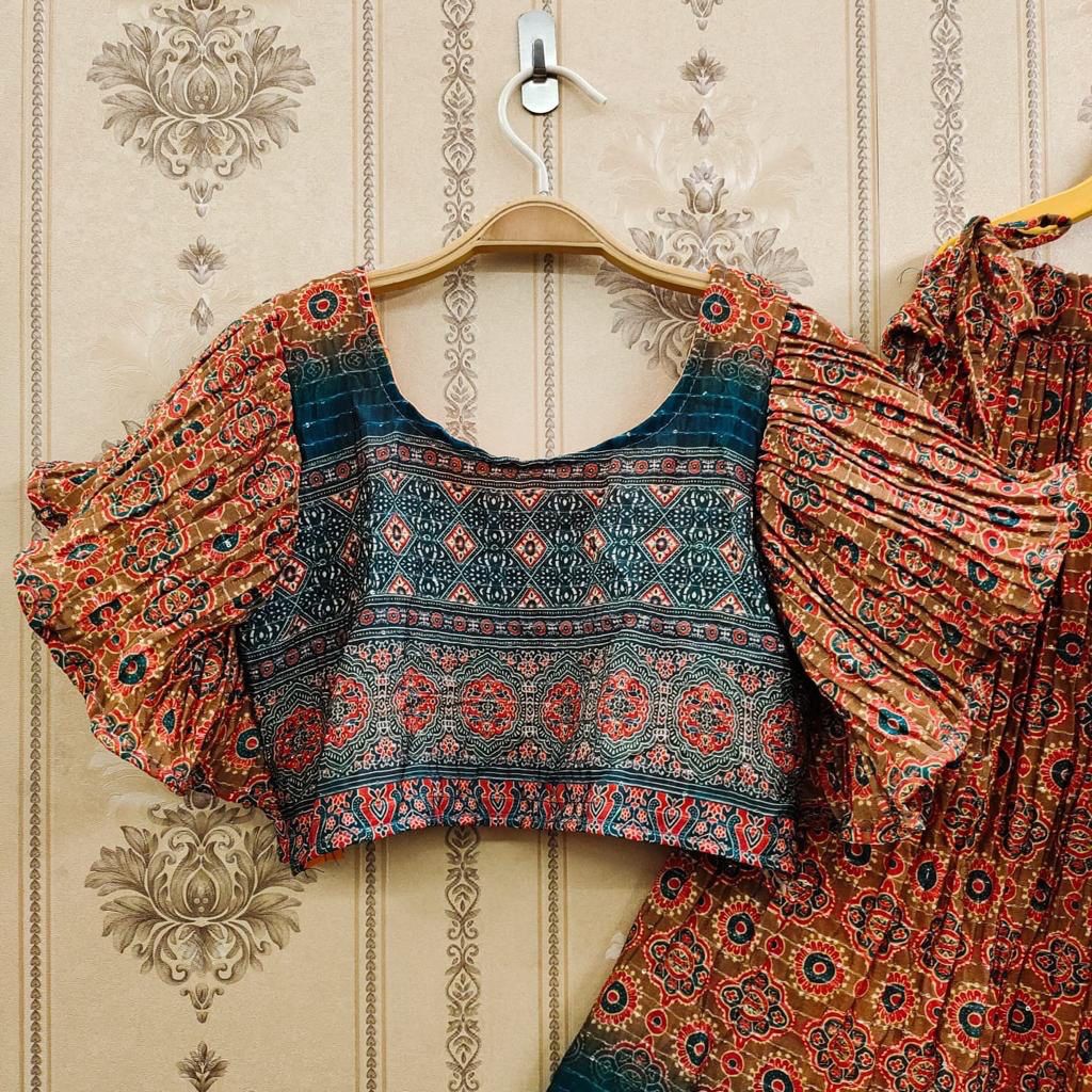 Kid's Beautiful Designer Gwon Frock & Lehenga Blouse Combo