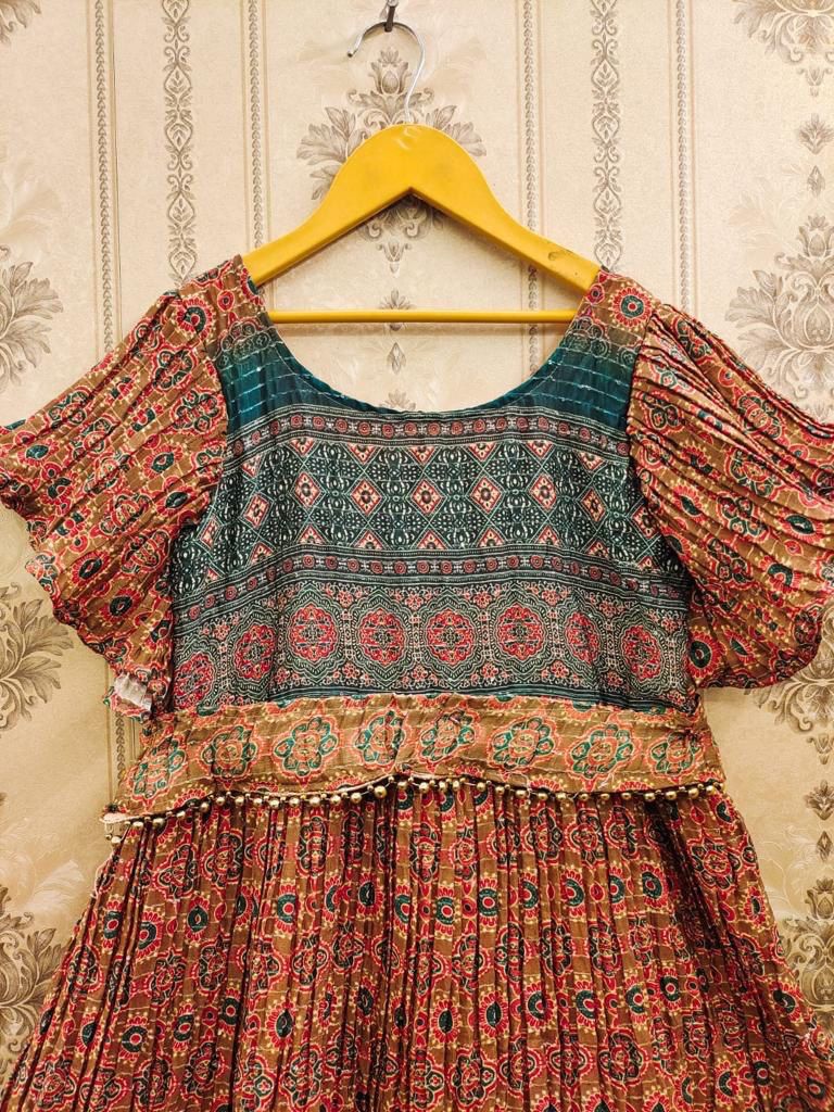 Kid's Beautiful Designer Gwon Frock & Lehenga Blouse Combo