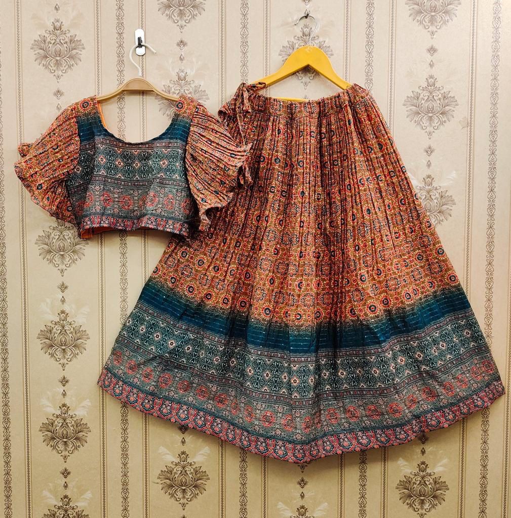 Kid's Beautiful Designer Gwon Frock & Lehenga Blouse Combo