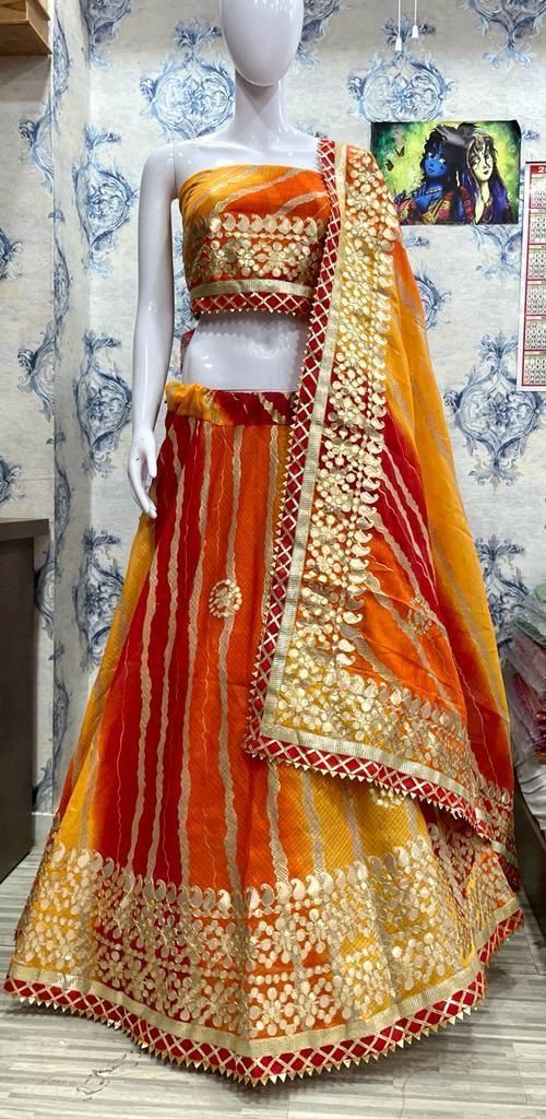 Beautiful Rajasthani Traditional Bandhej Kota Doriya Lehenga Choli