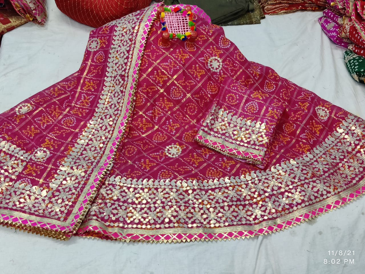 Beautiful Rajasthani Traditional Bandhej Kota Doriya Lehenga Choli