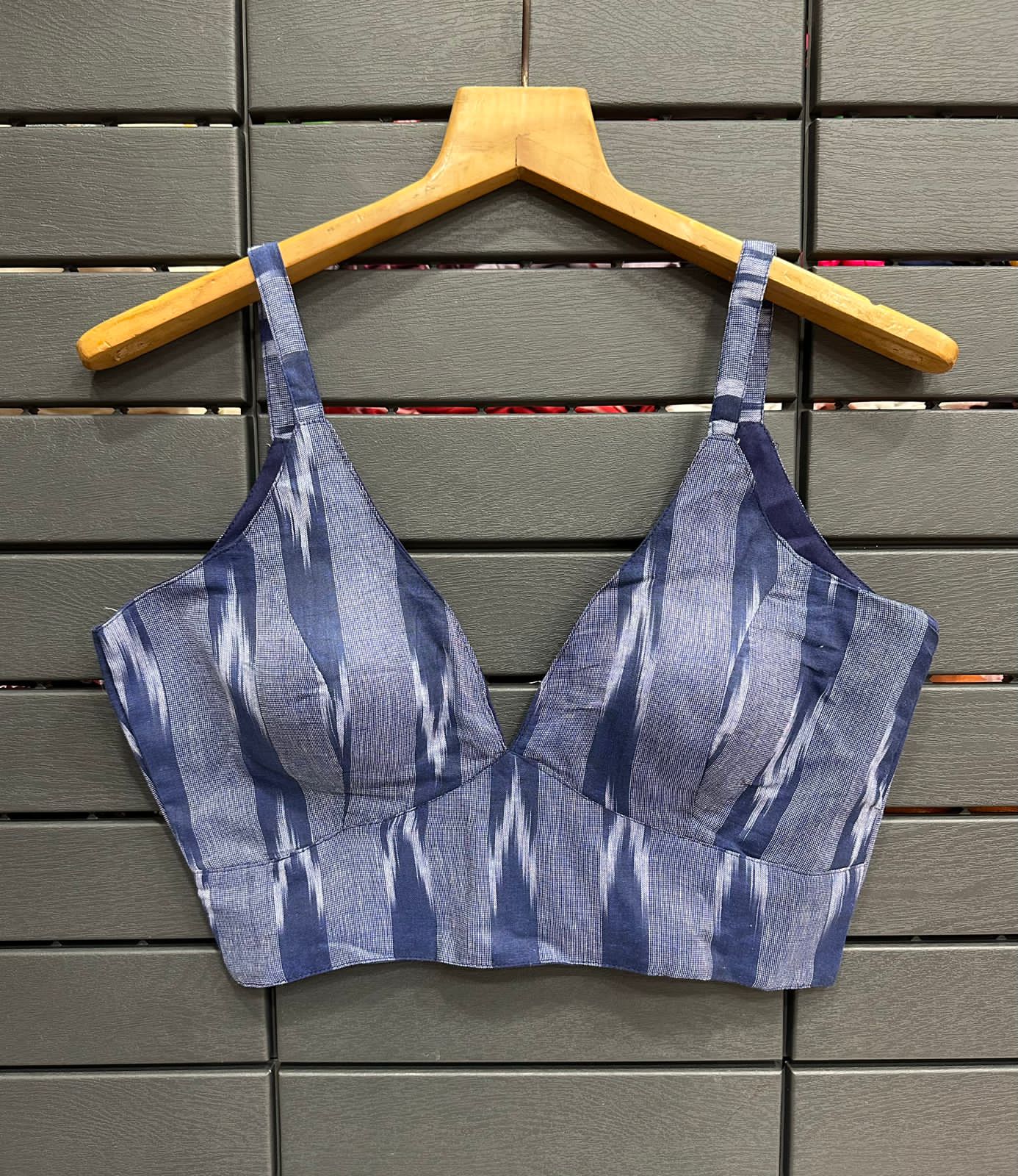 Designer Sabyasachi Alia Cut Boutique Pattern Pure Ikkat Cotton  Blouse