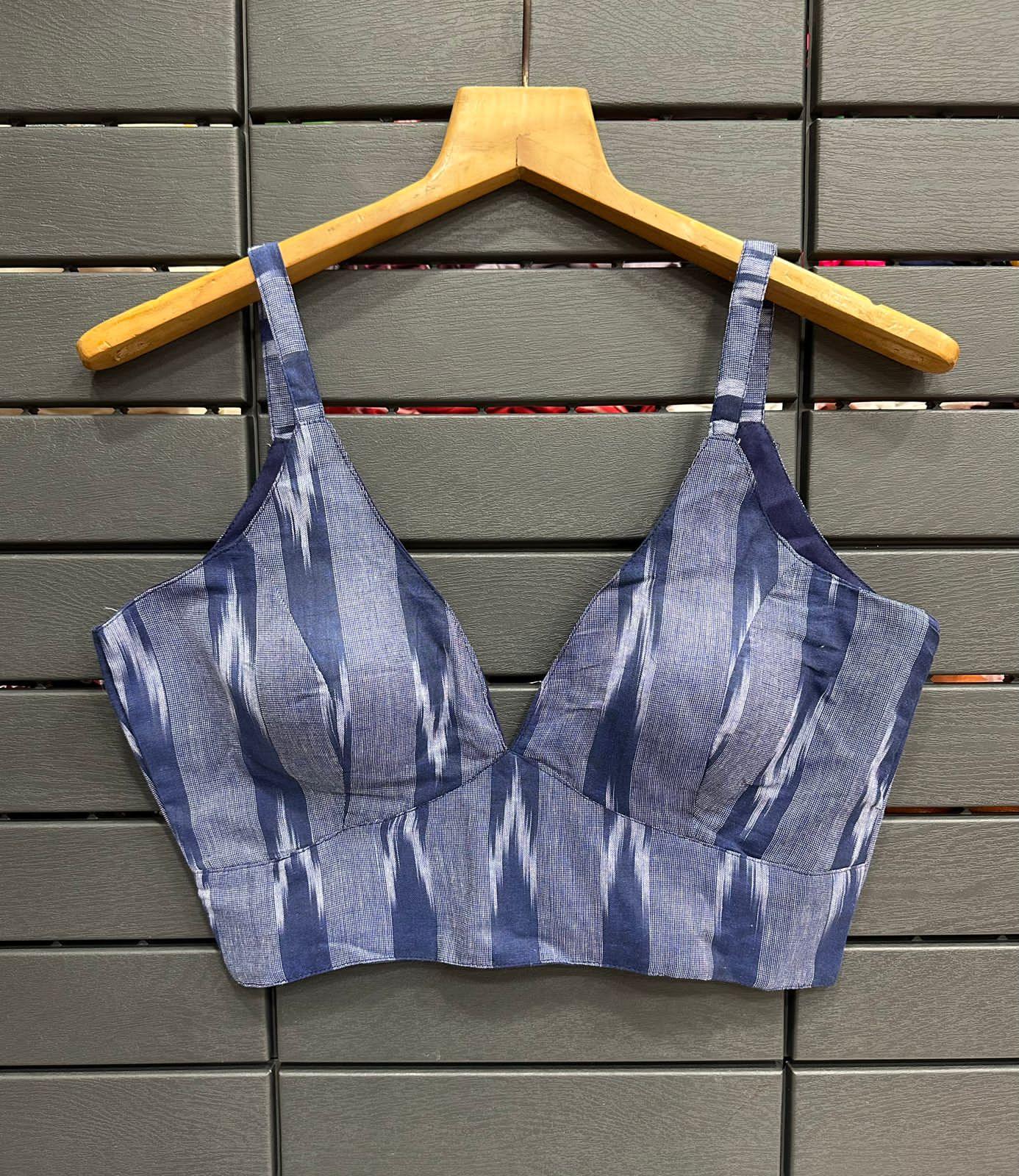 Designer Sabyasachi Alia Cut Boutique Pattern Pure Ikkat Cotton  Blouse