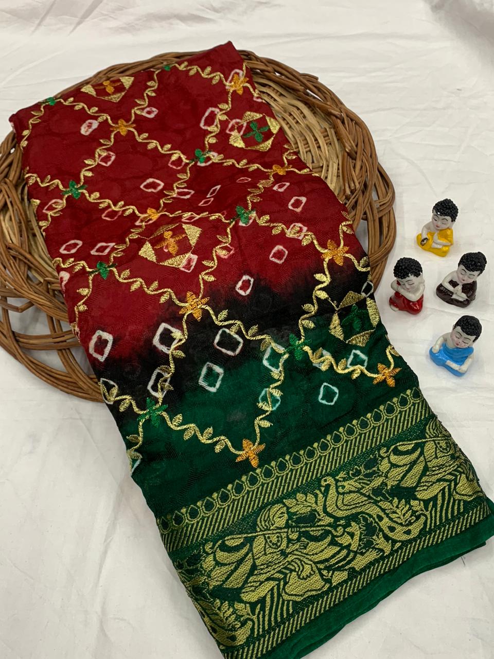 Beautiful Designer Boutique Ghantdi Work Saree