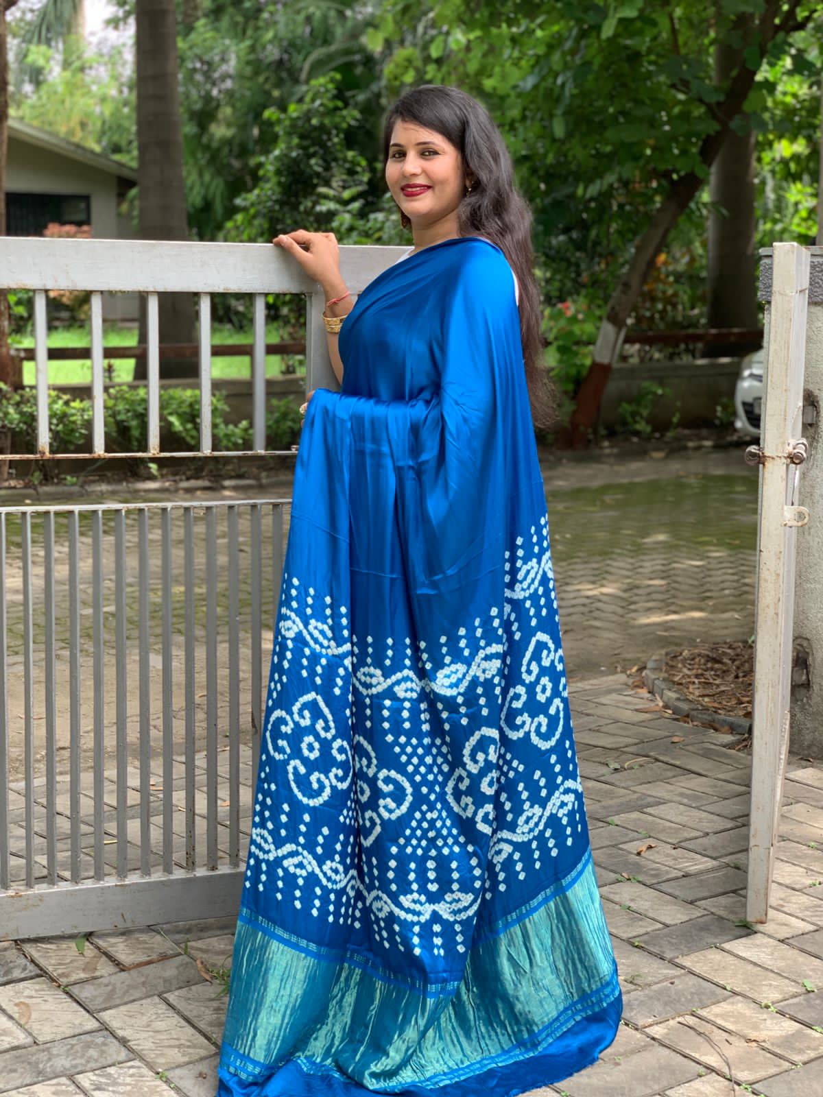 Beautiful Designer Pure Bandhej Gajji Soft Silk Lagdi Patta Saree