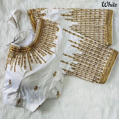 Beautiful Designer Coding  jari and Khatli Handwork Blouse