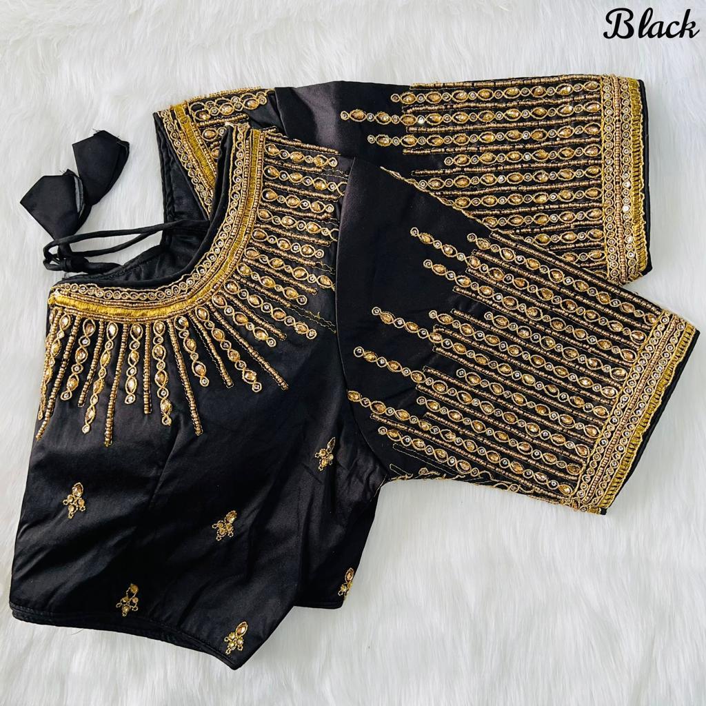 Beautiful Designer Coding  jari and Khatli Handwork Blouse