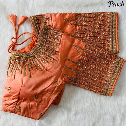 Beautiful Designer Coding  jari and Khatli Handwork Blouse