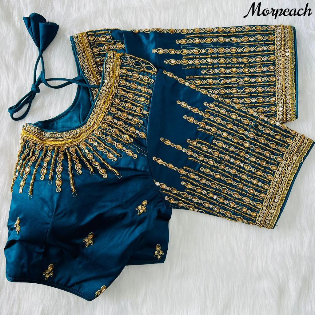 Beautiful Designer Coding  jari and Khatli Handwork Blouse