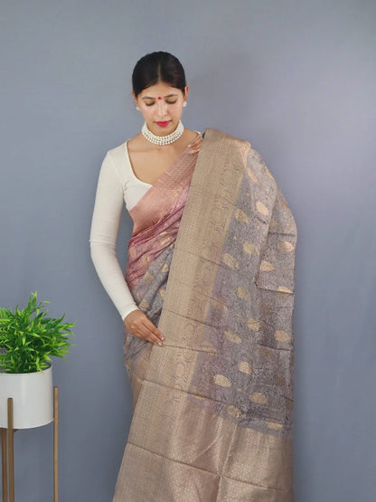 Beautiful Designer Party Wear Pure Chanderi Tilak Saree