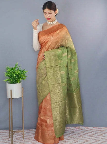 Beautiful Designer Party Wear Pure Chanderi Tilak Saree