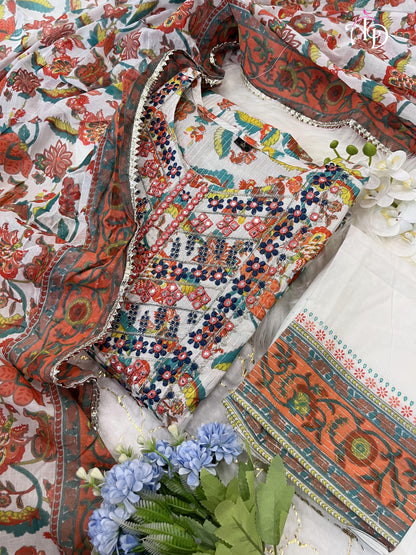 Beautiful Classical Pure Cotton Kurti With Pent With Duppata