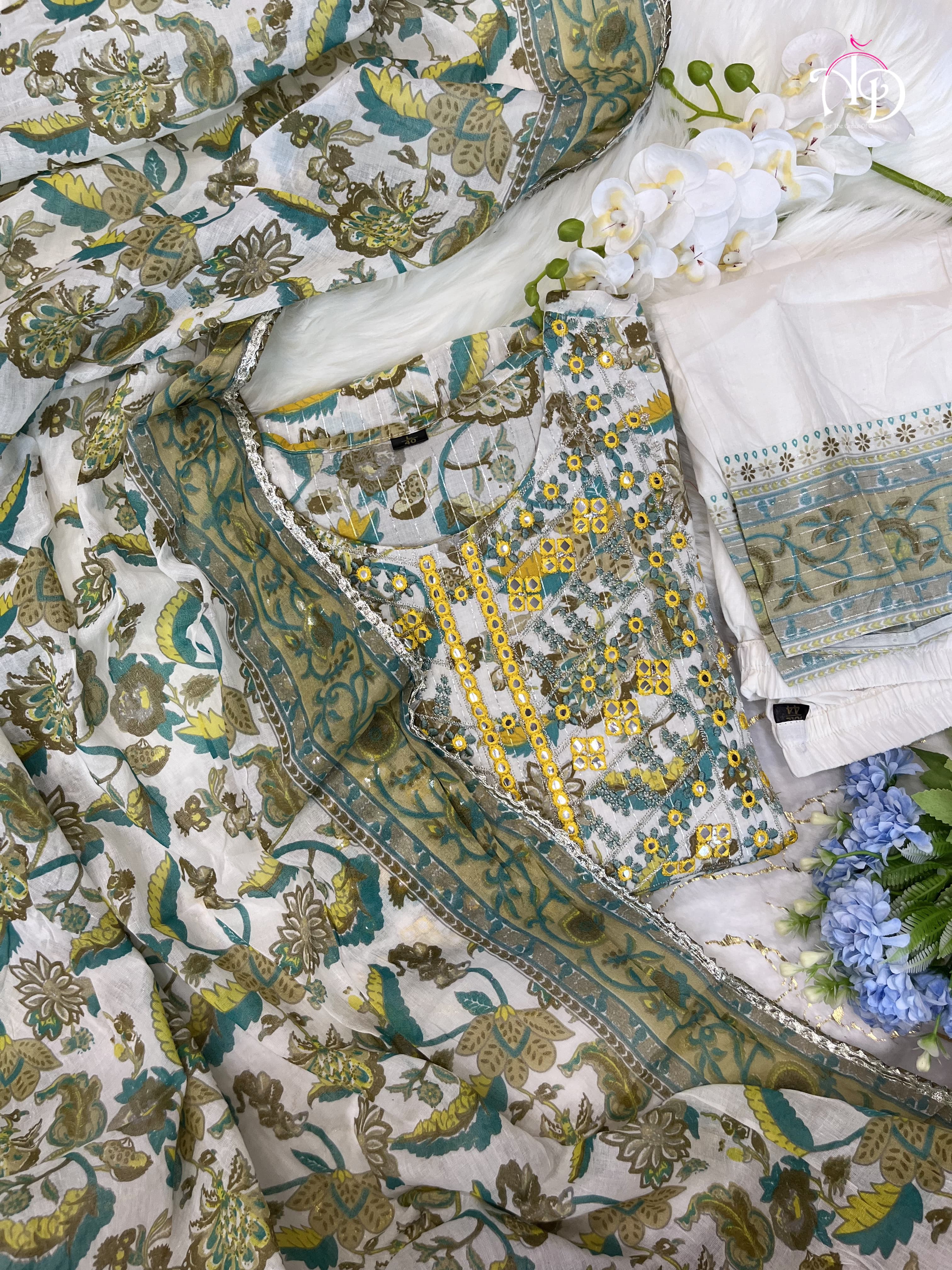 Beautiful Classical Pure Cotton Kurti With Pent With Duppata