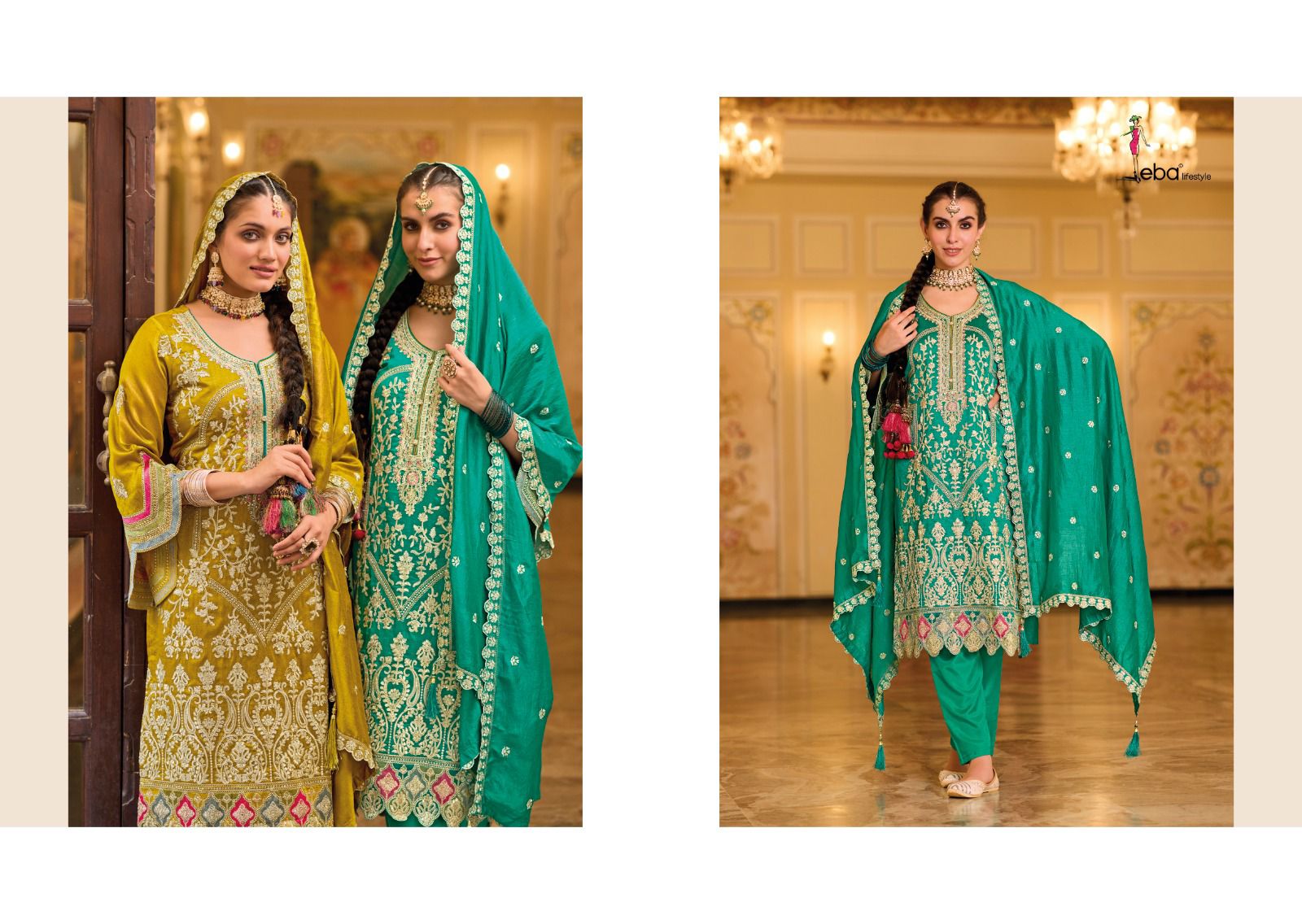 Beautiful Classical Eba Anokhi Premium silk Chudidar Suit 1639