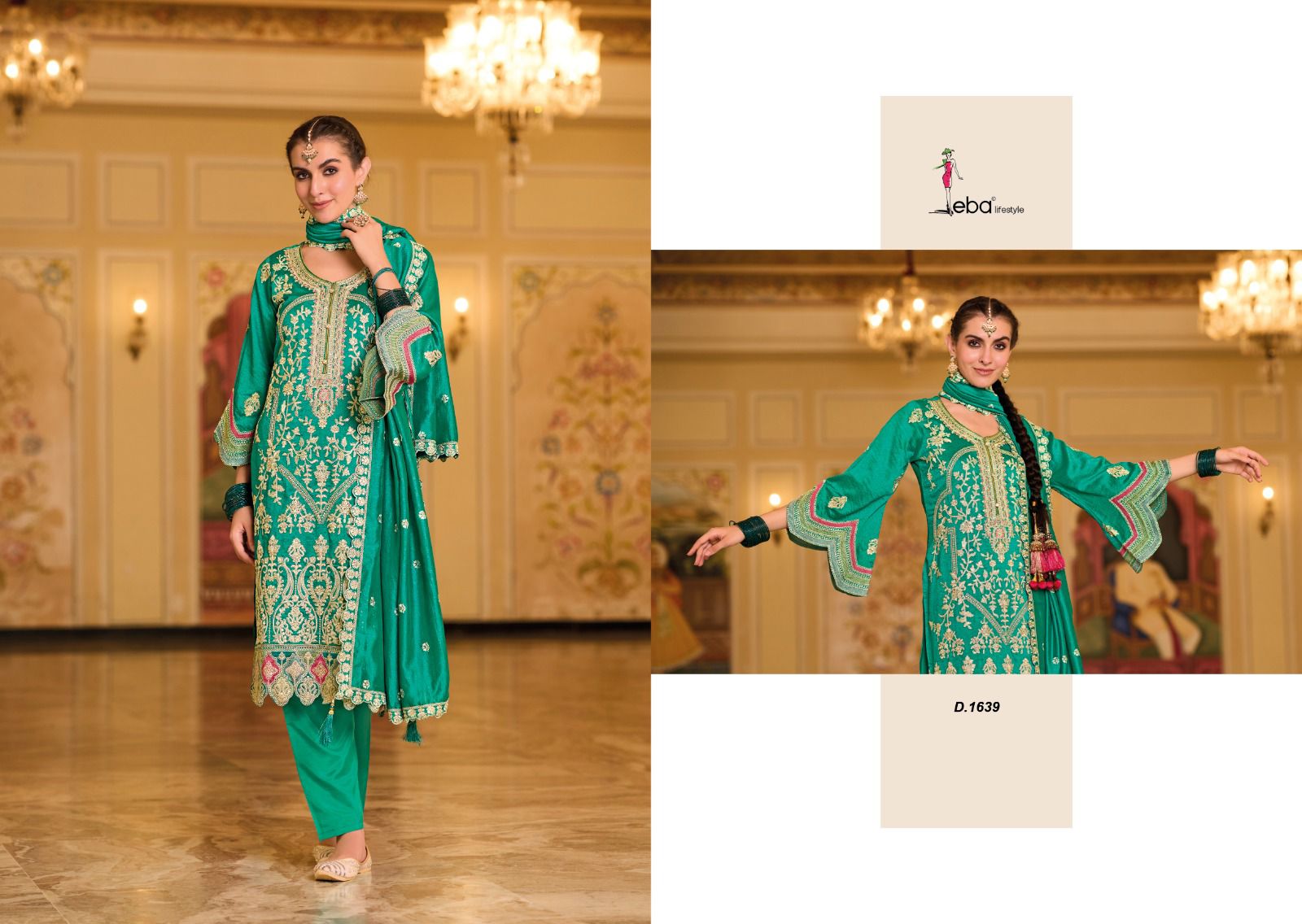 Beautiful Classical Eba Anokhi Premium silk Chudidar Suit 1639