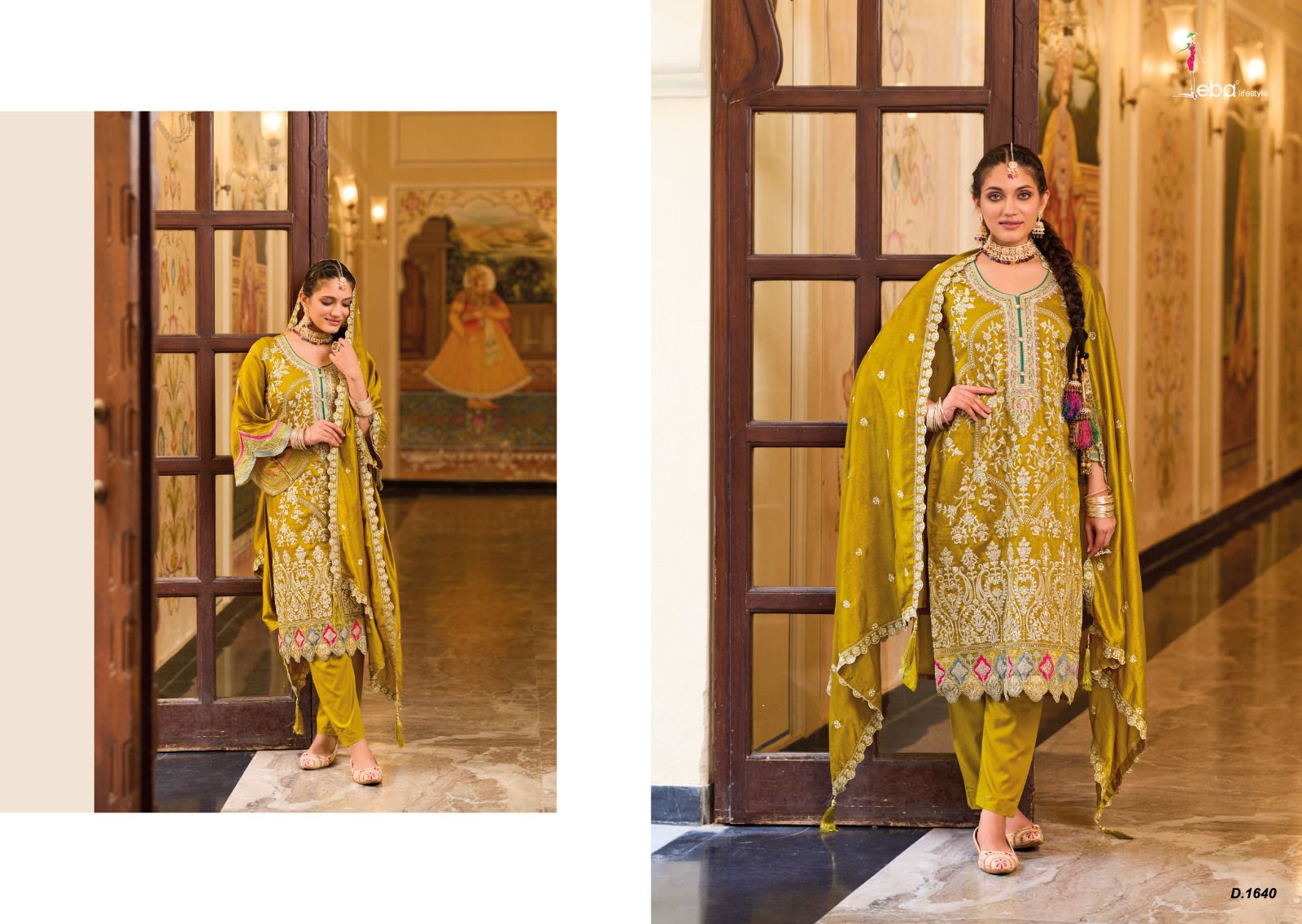 Beautiful Classical Eba Anokhi Premium silk Chudidar Suit 1640