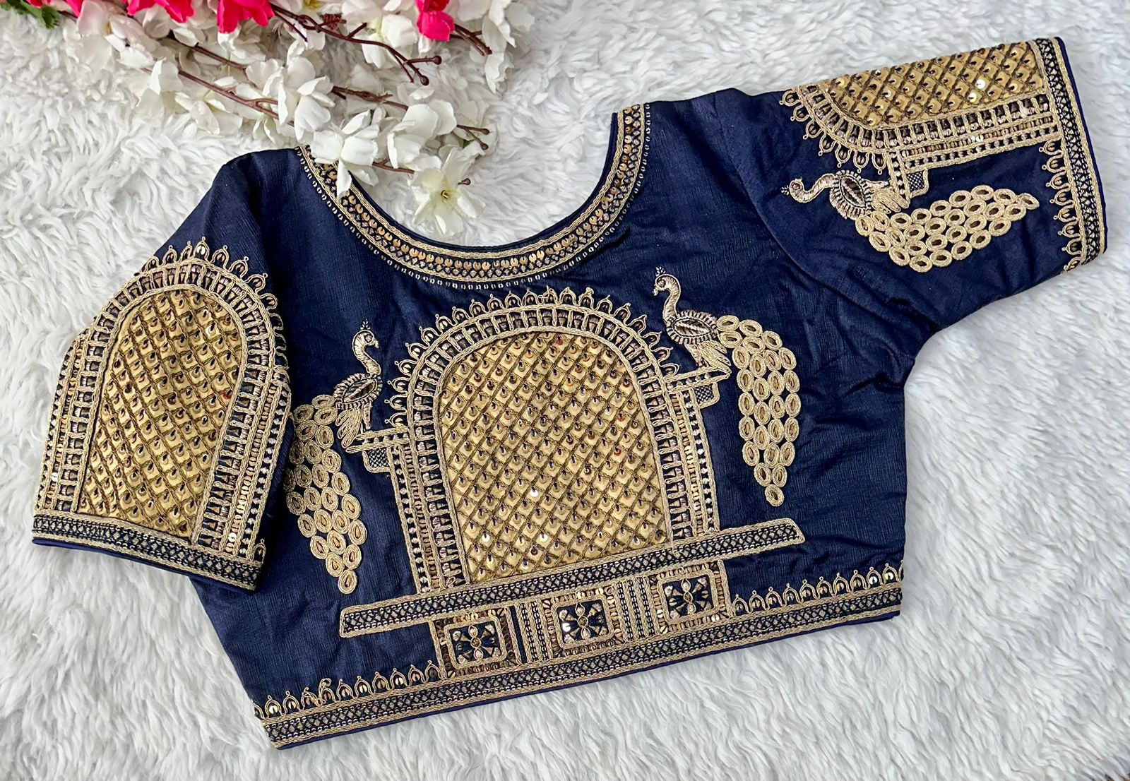 Beautiful Coading work with Hand touch Sequence Blouse