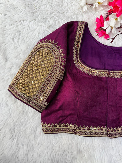 Beautiful Coading work with Hand touch Sequence Blouse