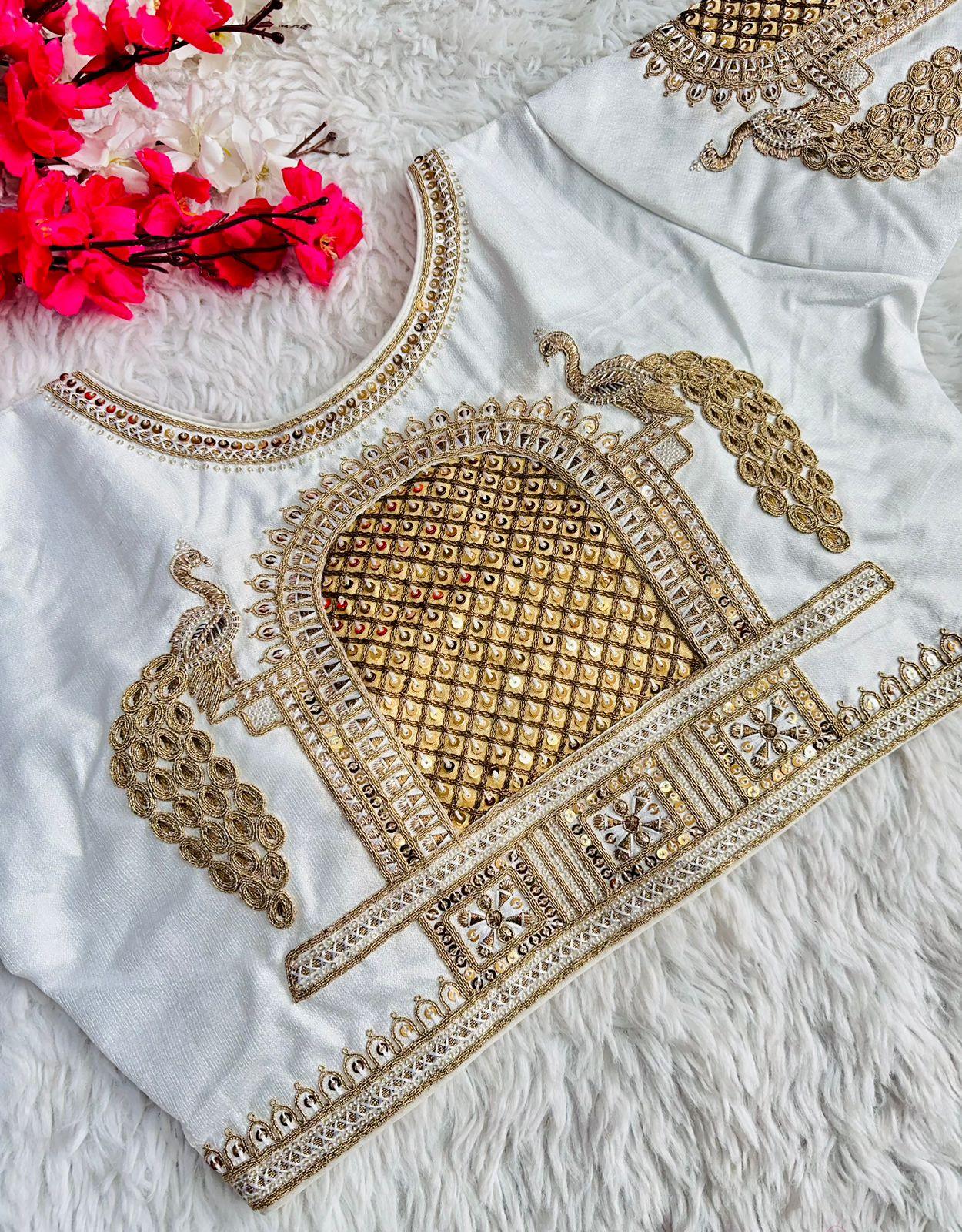 Beautiful Coading work with Hand touch Sequence Blouse