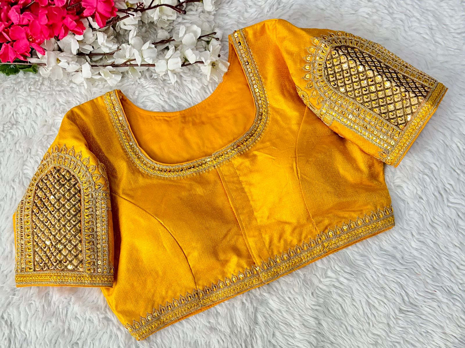 Beautiful Coading work with Hand touch Sequence Blouse