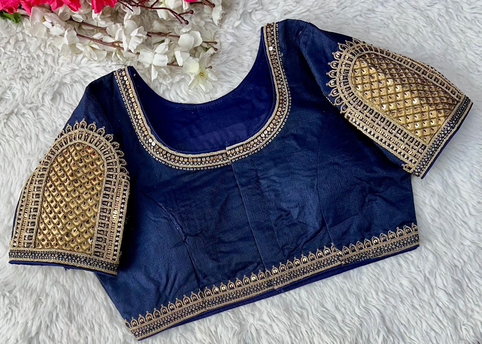 Beautiful Coading work with Hand touch Sequence Blouse