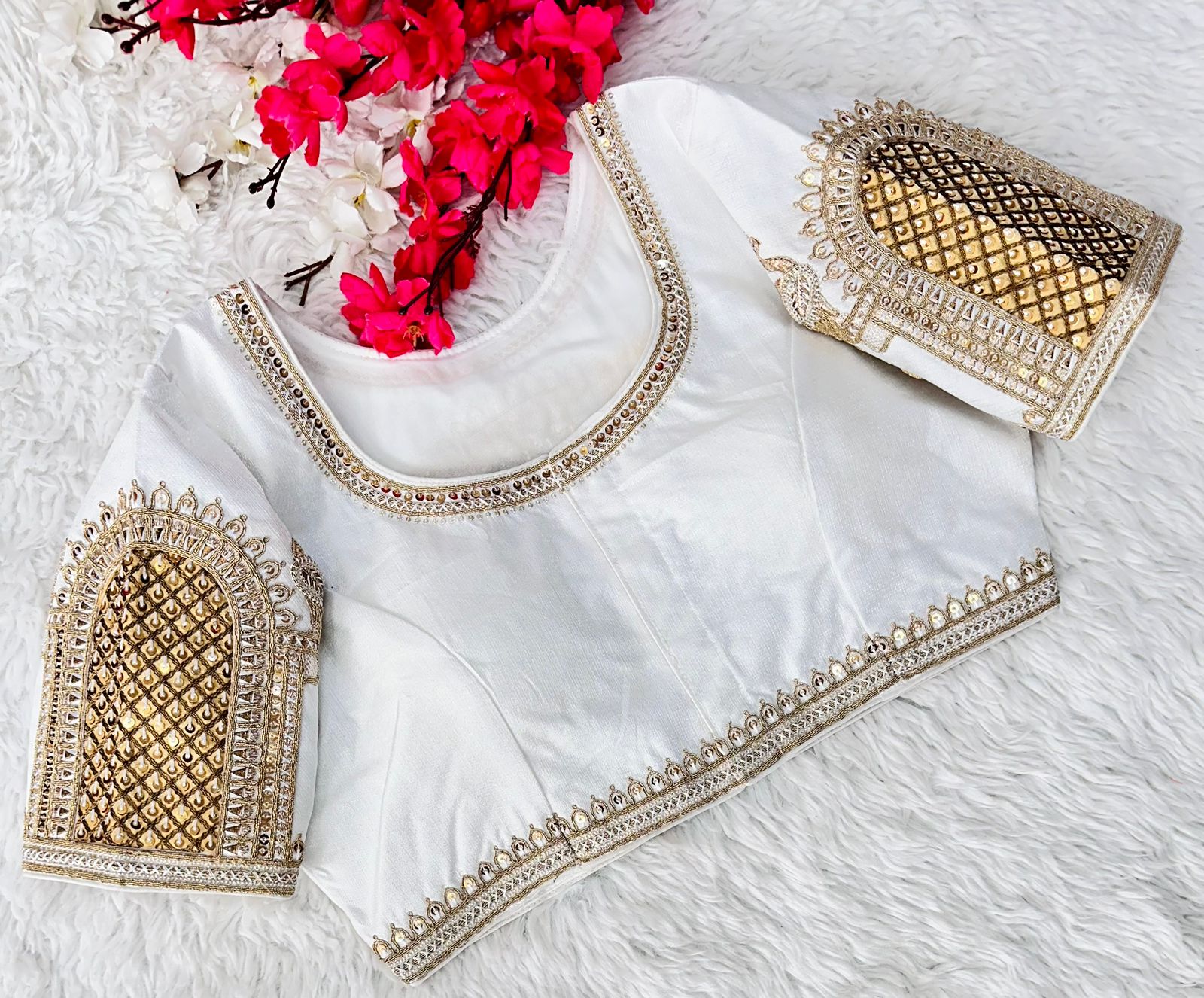 Beautiful Coading work with Hand touch Sequence Blouse