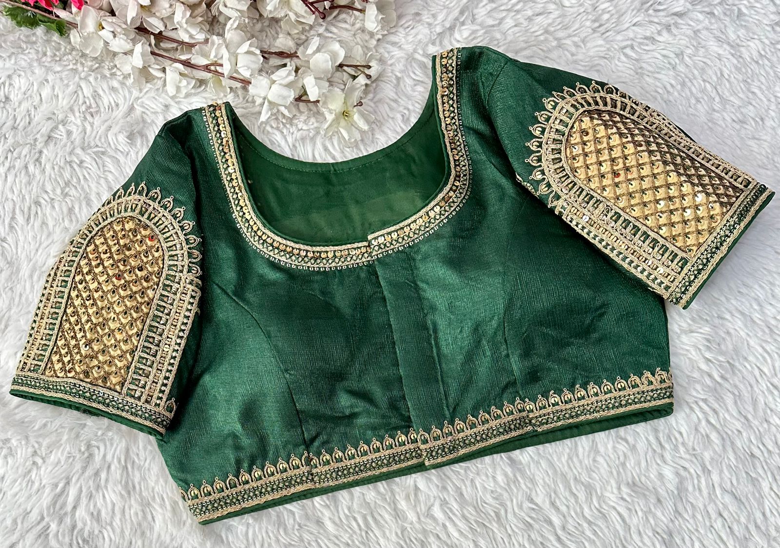 Beautiful Coading work with Hand touch Sequence Blouse