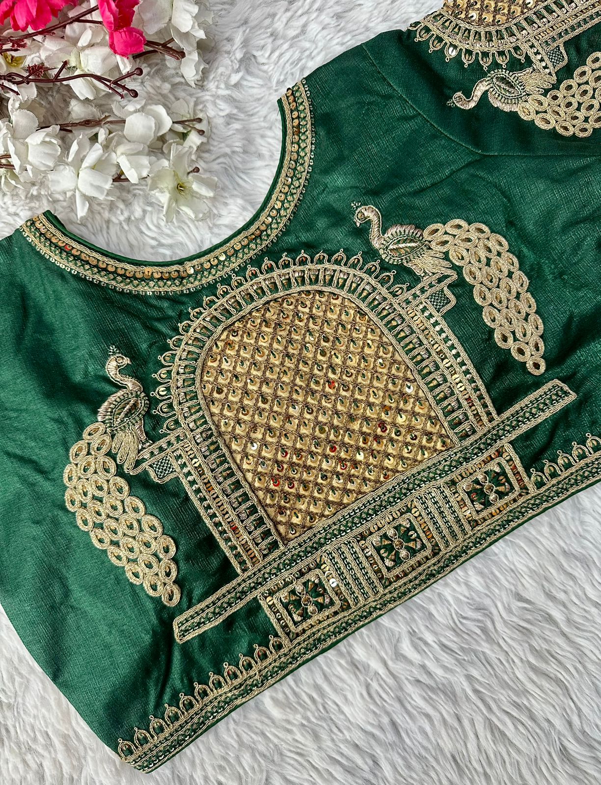 Beautiful Coading work with Hand touch Sequence Blouse