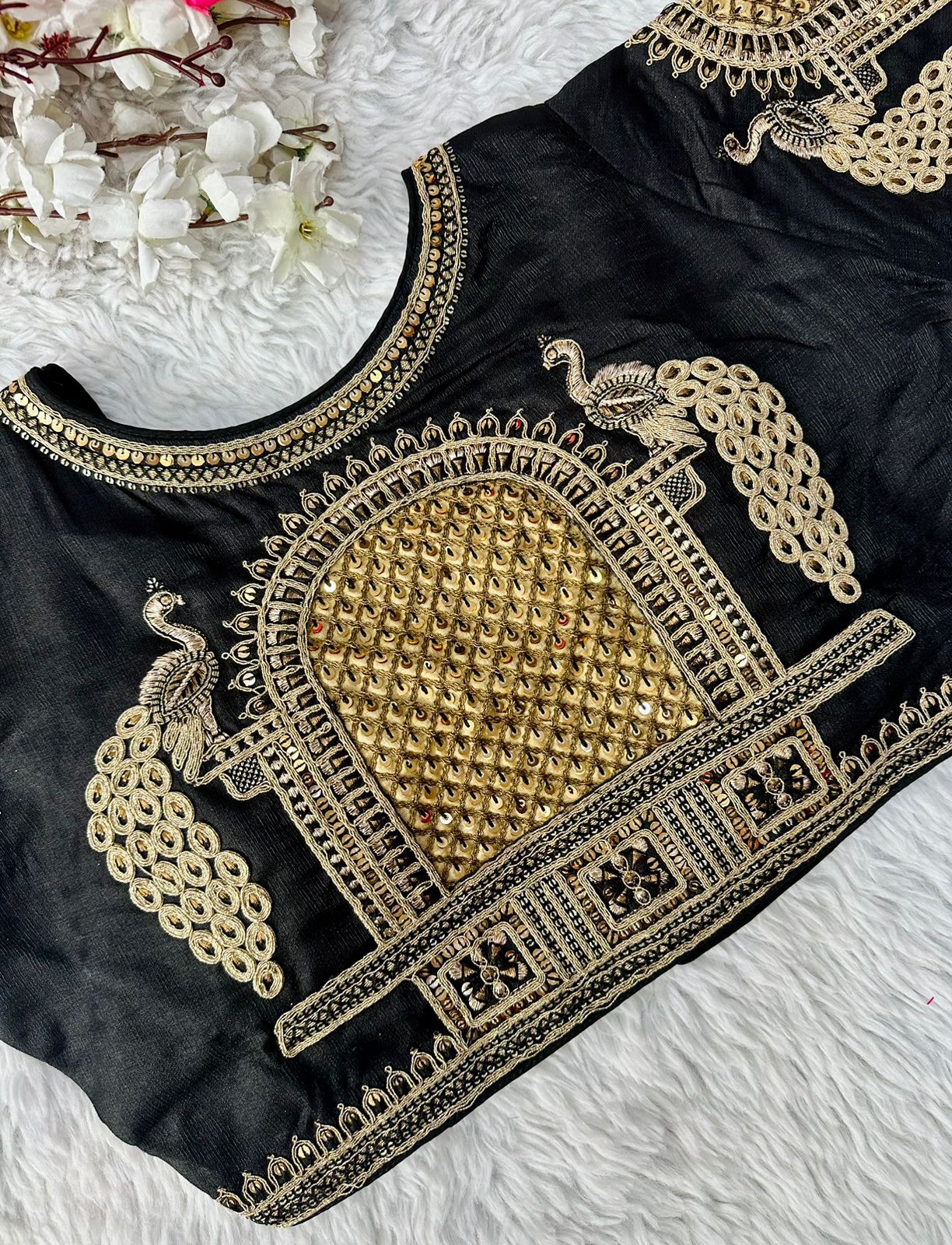 Beautiful Coading work with Hand touch Sequence Blouse