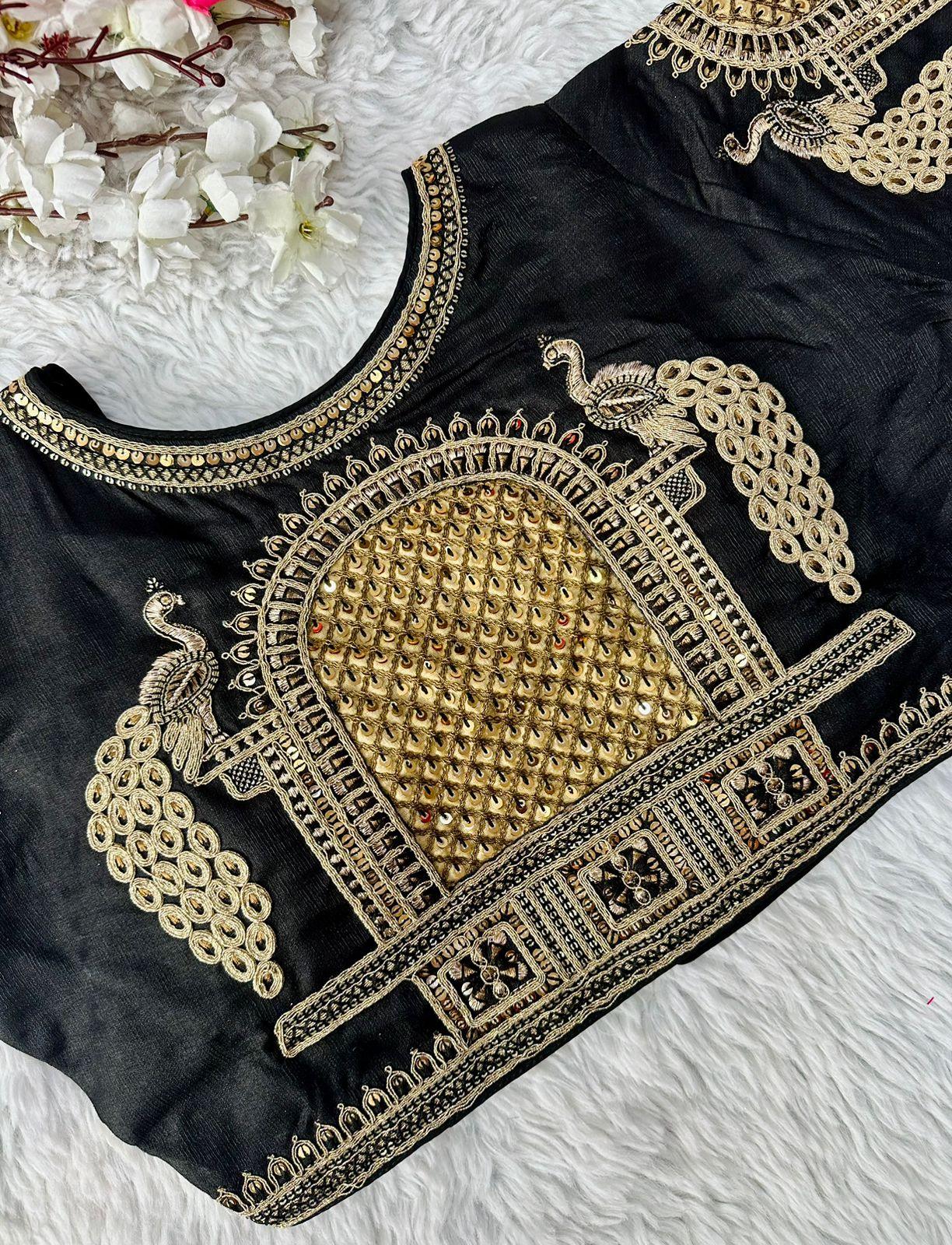 Beautiful Coading work with Hand touch Sequence Blouse