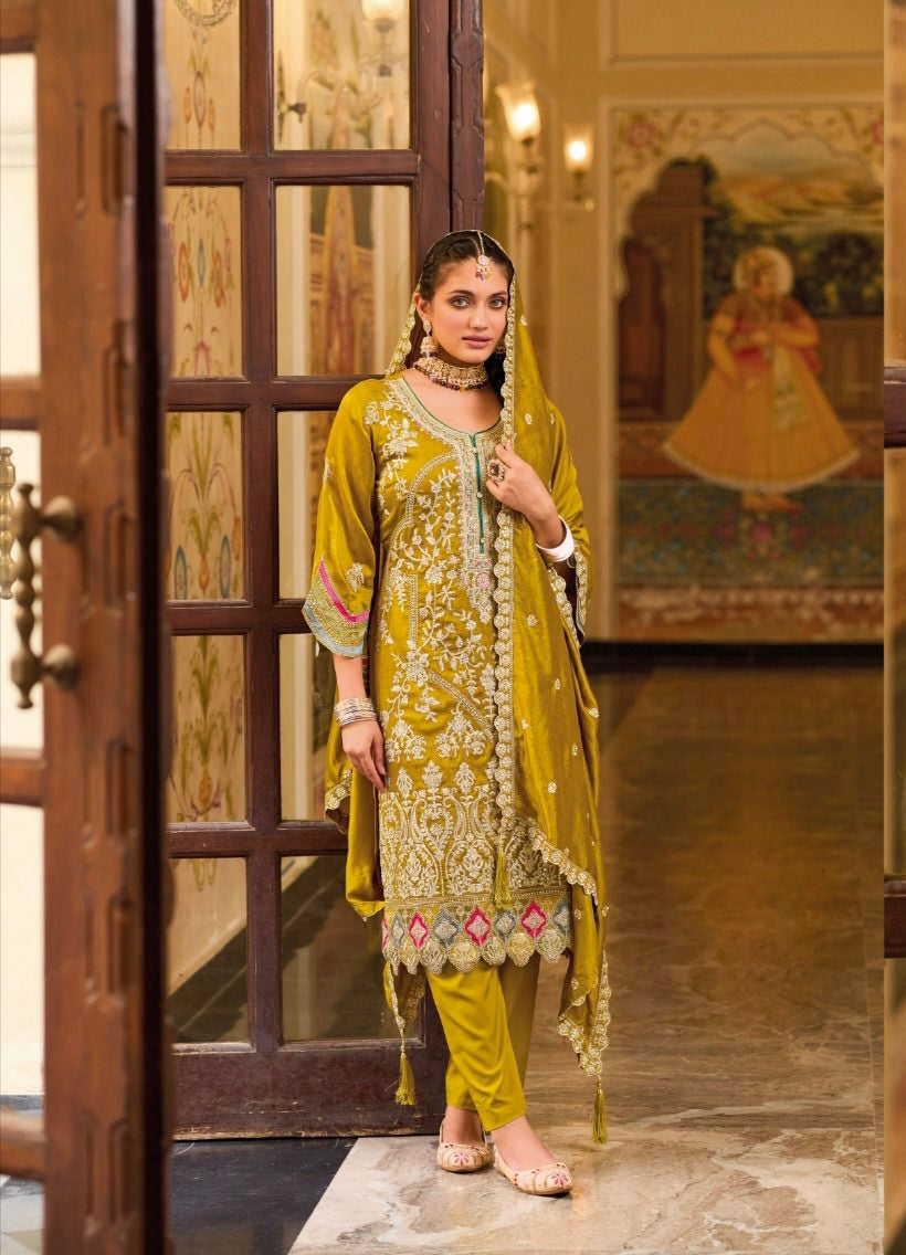 Beautiful Classical Eba Anokhi Premium silk Chudidar Suit 1640